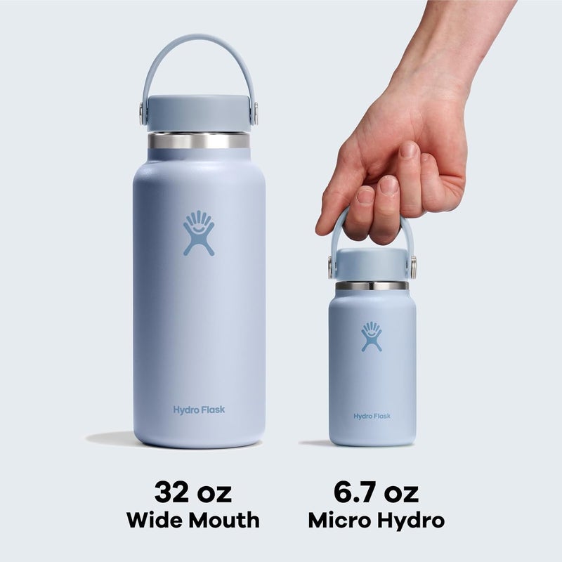 Hydro Flask زجاجة صغيرة - زجاجة محمولة أو جيب مانعة للتسرب - زجاجة ماء معزولة صغيرة 6.7 أونصة وردي لامع - Image 4